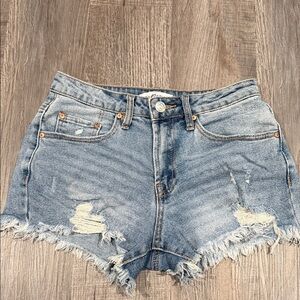 Madden Girl Light Blue Distressed Denim Cutoff Shorts